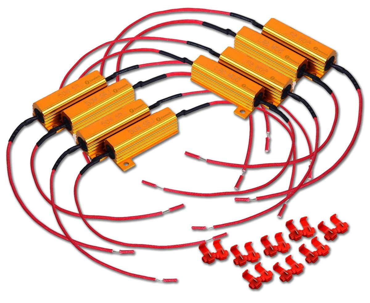 Zone Tech 50W 6Ohm LED Load Resistors 8Pieces LED Load Resistors for