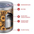 thumbnail image 4 of 12oz Tumblers Black Leopard Sunflower Pattern Vacuum Insulated Stainless Steel Travel Tumbler Cups Mug with Lid and Straw for Beer,Coffee,Beverages with Cleaning Brush for Cold & Hot Drinks, 4 of 5