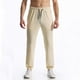 thumbnail image 5 of Pantalones largos para hombre, informales, de moda, con cintura elástica, lisos, largos, rectos y elásticos, de poliéster, 5 of 6