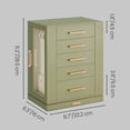thumbnail image 5 of LEDREM 360° Rotating Jewelry Box Organizer with 5 Drawers, Vertical Earring Storage, 8.7 x 6.3 x 11 Inches, Olive Green, 5 of 6