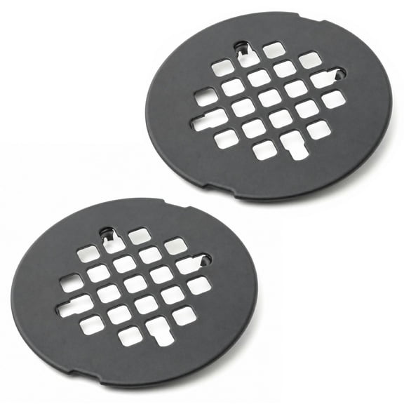 Lsupdaol 2 Pack 4-1/4 Inch Stainless Steel Shower Drain Cover Matte Black Hair Catcher