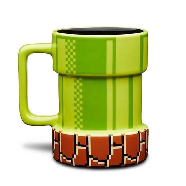 Yuarrent Súper taza de café, té, agua, alcantarillado, tazas de cerámica, contenedor de desayuno, taza de píxel, restaurante, oficina, tazas de té, Juegos de servir café y té Taza de cerámica Yuarrent HA081192-01