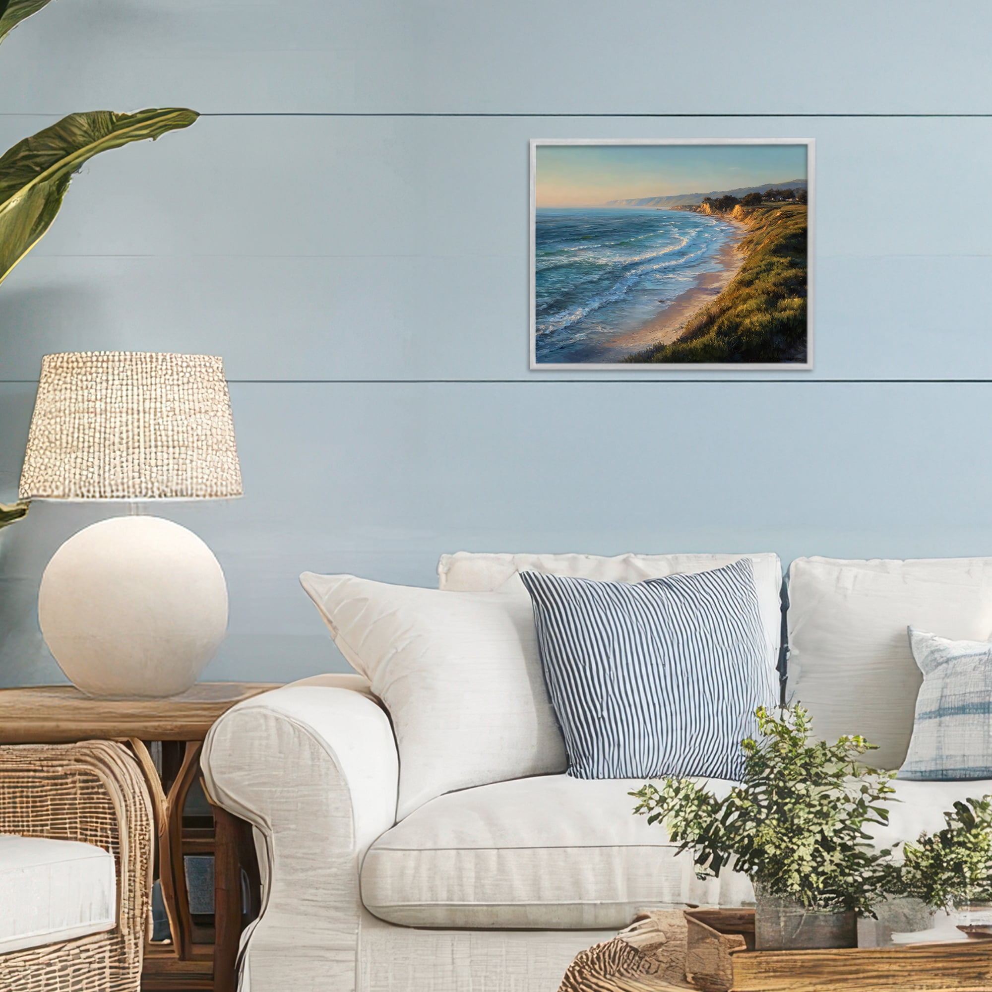 Stupell Industries Rounded Coastline View Gray Framed Giclee Art, design by Franklyn Gregory