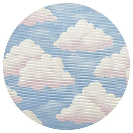 

Blue Sky and White Clouds 15.4in Diameter PVC Plate Mat Heat-Resistant and Cuttable Kitchen Decor