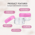 thumbnail image 2 of Beauticom 12 Pieces High Quality 15 Gram 15 ml (0.5 oz) Clear Round Plastic Makeup Cosmetic Travel Sample Jars with Pink Lids, 2 of 6