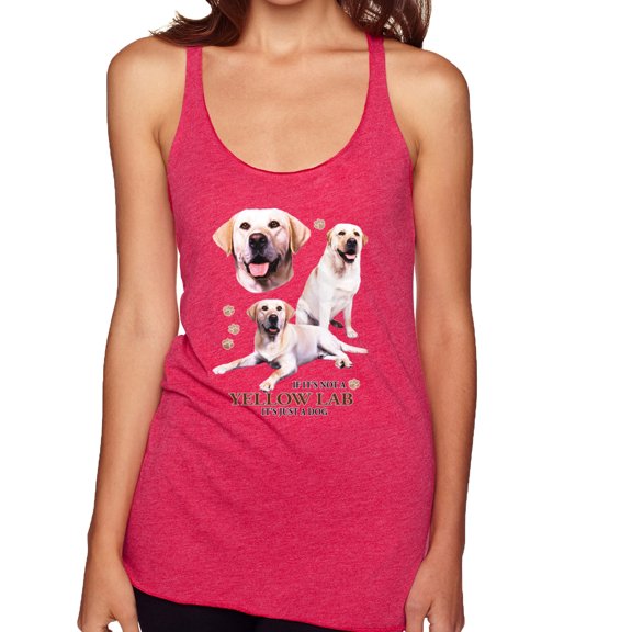 If It's Not a Yellow Lab It's Just a Dog Gift | Womens Dog Lover Premium Tri-Blend Racerback Tank Top, Shocking Pink, Large