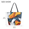thumbnail image 5 of FORMRS Womens Canvas Tote Bag with Zipper Inner Pocket Shoulder Handbag, Abstract Wavy, 5 of 7