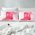 thumbnail image 4 of Pink Cowgirl Bedding Set,Cowgirl Gifts Western Bed Sheets Twin,Cowboy Boots Hat Fitted Sheet Teen Women Wild West Theme Sheets Cowgirl Room Decor 2 Pcs, 4 of 5