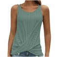 thumbnail image 2 of ALLLIST Womens Tops Clearance Under $5 Green Sleeveless Crew Neck Cami Solid Tank Tops Camisole XXL, 2 of 5