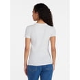 thumbnail image 4 of Time and Tru Women's Ribbed Tee with Short Sleeves, Sizes XS-XXXL, 4 of 6