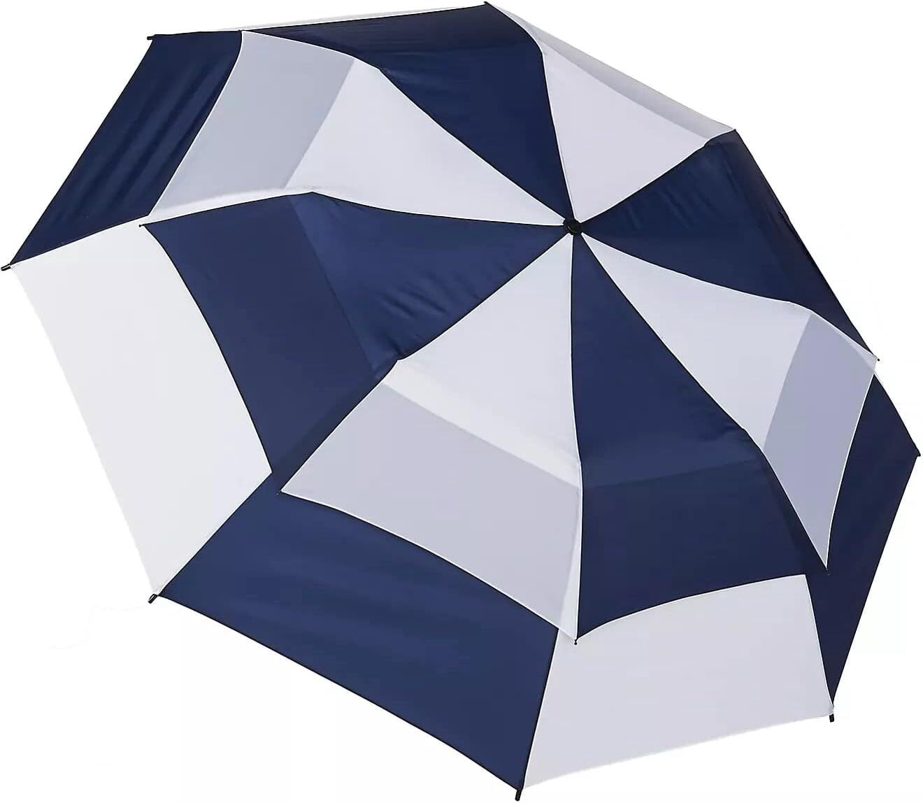 Totes Automatic Open XL Vented Canopy Golf Stick Umbrella, Navy/White, 60"