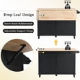 thumbnail image 5 of Go Green Woods TOPMAX Kitchen Islands with 2 Seatings, Solid Wood Black, 5 of 31