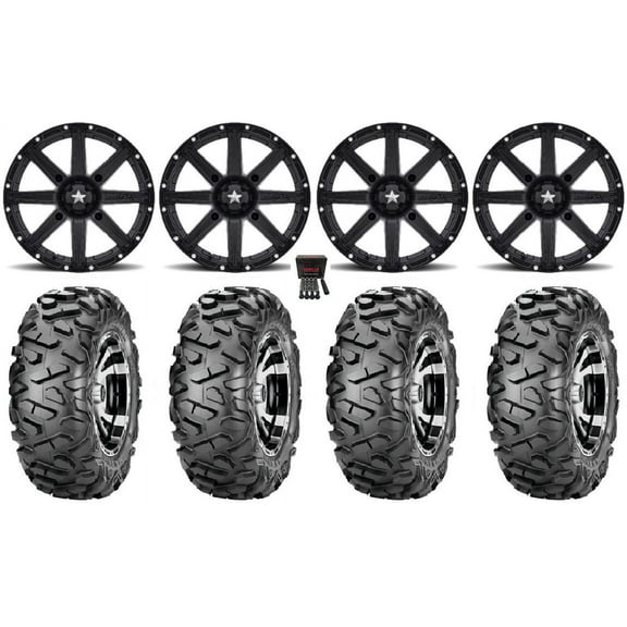 MSA Black Clutch 14" UTV Wheels 30" BigHorn Tires Polaris RZR XP 1000 / PRO XP / Ranger XP 900/1000