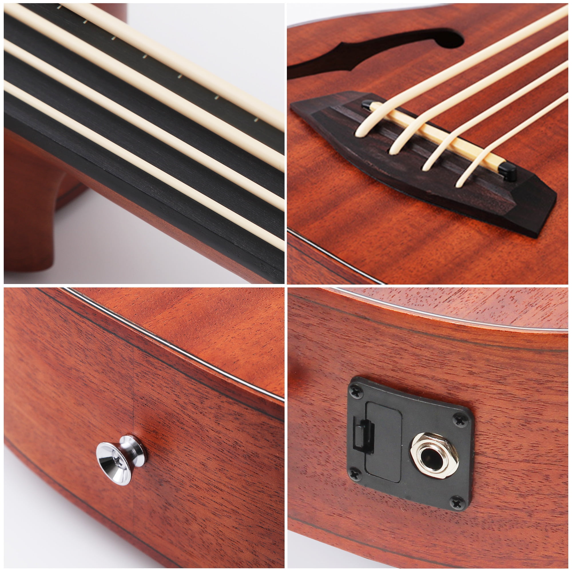 Batking Ubass 30 Inch Baritone Electric Ukulele Bass For Adults Mahogany Fretless Acoustic Bass with Gig Bag Kids Ukelele