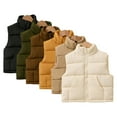 thumbnail image 3 of Esaierr 2-10T Kids Baby Boys Girls Stand-Up Collar Cotton Vest Thickened Fall Winter Sleeveless Jacket Zipper Warm Cotton Undershirt Waistcoat, 3 of 9