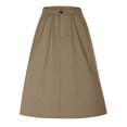 thumbnail image 5 of LEKWK Womens Short Skirt High Waisted A Line Skirt Knee Length Work Skirt With Pockets Elastic Waist Casual Office Business Meeting Wear, 5 of 6