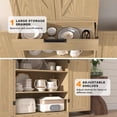 thumbnail image 5 of BOMETAO Pantry Cabinet, 72“ Tall Kitchen Storage Cabinet with a Drawer, 2 Cabinets, 4 Adjustable Shelves, 8 Door Shelves, Freestanding Cupboard for Living Room, Kitchen, Natural Oak, 5 of 10