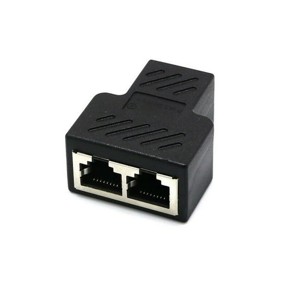 RJ45 Splitter Adapter, 1-to-2 RJ45 Splitter Cable Adapter High Performance Dual Female Port CAT5/6