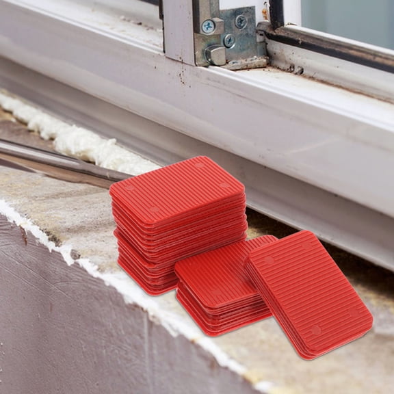 BESTYASH 100pcs Thin Small Flat Plastic Shims for Precise Leveling in Door and Window Installation Projects