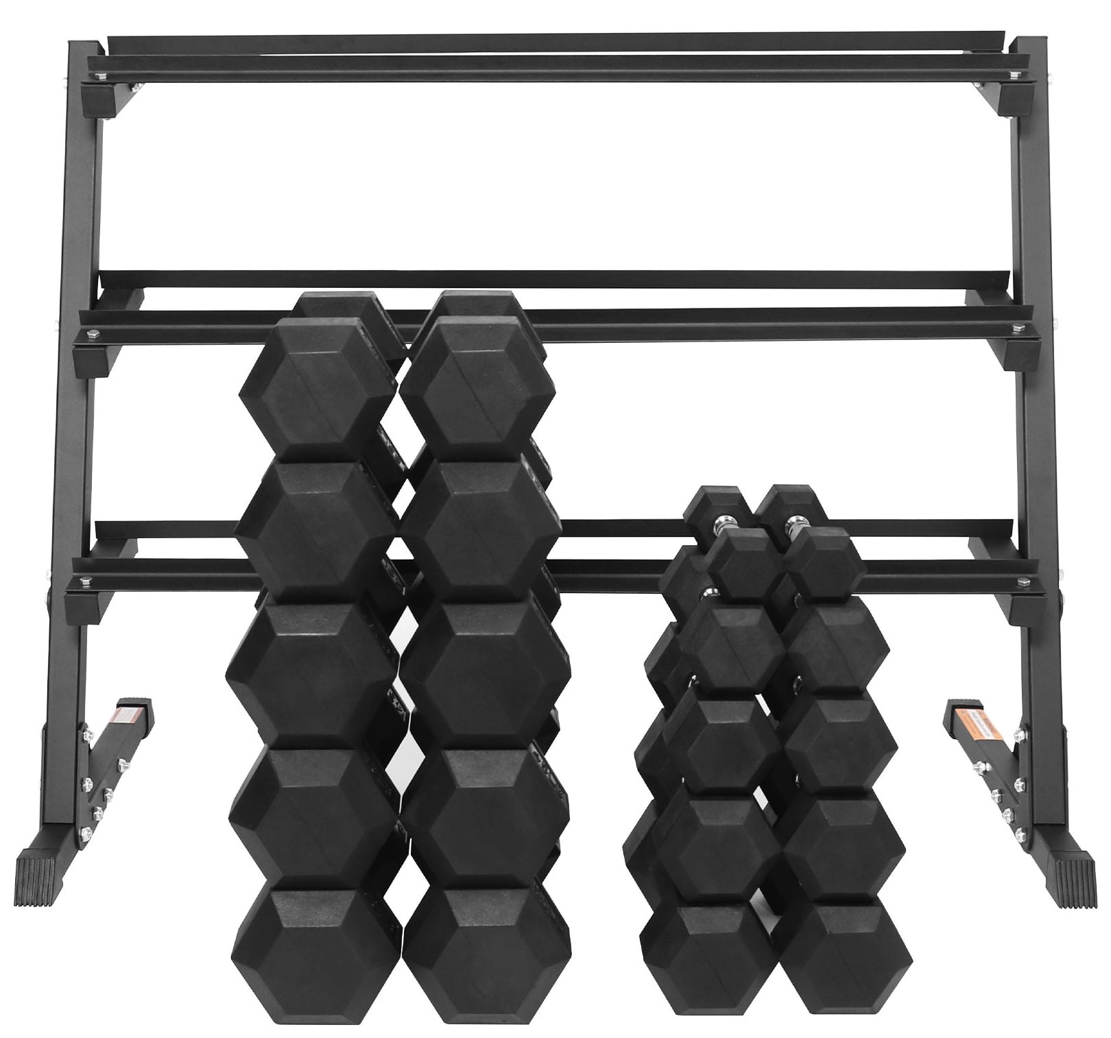 BalanceFrom 550 LB Dumbbell Set with 3-Tier Rack, Pair of 5-50 LBs, Multiple Packages, Black