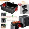 thumbnail image 2 of 2Pcs Air Fryer Liner Silicone for Ninja Double Stack XL 9.5L Air Fryer SL401, Accessories for Foodi Ninja Foodi DZ401 DZ201 DZ201C, 2 of 7