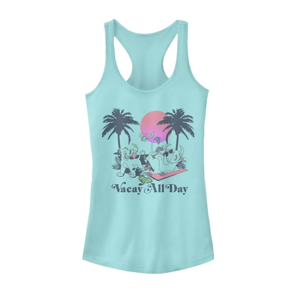 Junior's Lion King Vacay All Day  Racerback Tank Top Cancun X Large