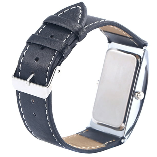 Leather on sale led watch