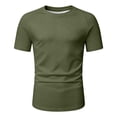 thumbnail image 4 of ZXLBBD Mens T-Shirts Solid Color Short Sleeve Crew Neck Thin Breathable Basic Tee Comfort Layering Top Fashion Versatile Casual Summer Tshirt,Army Green,XS, 4 of 4