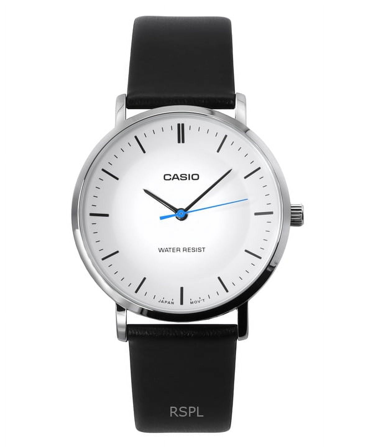 カシオレ Casio Standard Analog Leather Strap Black Dial Quartz MTP-E725L-1A