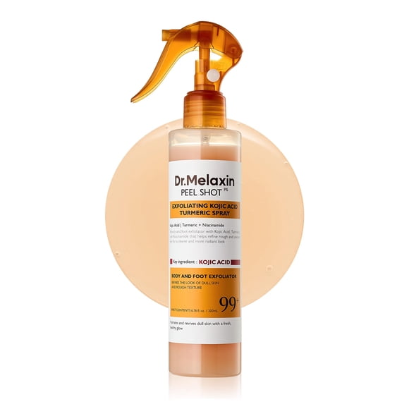 Dr.Melaxin - Spray de keratina corporal con ácido kójico y cúrcuma, solución exfoliante suave, cuidado de la piel coreano para todo tipo de piel, 200 ml