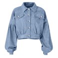 thumbnail image 5 of WTOBBY Women's Casual Corduroy Jacket Single-breasted Coat, Comfortable and Trendy Ribbed Fabric Jacket for Everyday Casual Style,Light Blue L, 5 of 5
