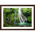 thumbnail image 2 of Art.com Jungle Waterfall Cascade in Tropical Rainforest with Rock and Turquoise Blue Pond. its Name Banyuma Photographic Print, Brown Frame Wall Art, 44" x 32", 2 of 5