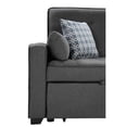 thumbnail image 4 of William Modern Gray Fabric Sleeper Sofa with 2 USB Charging Ports and 4 Accent Pillows, 4 of 7