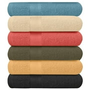 Springfield 6 Pack Bath Towels 100% Cotton - 27" x 54" Multicolor