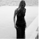 thumbnail image 1 of VISgogo Vestido largo informal para mujer, color sólido, sin mangas, sin espalda, ahuecado, vestido transparente VISgogo  moda, 1 of 2