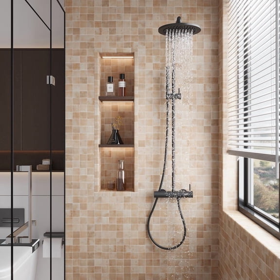 Lucenza 2x2 in. Clay Beige Matte Recycled Glass Corner L-shape Wall and Floor Tile (2.8 sq ft/case, 96-Pack)
