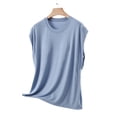 thumbnail image 4 of WRFWUL Womens 2 Pack Cap Sleeve Tank Tops with Built in Bra Casual Crew Neck T-Shirts Summer Basic Padded Yoga Athletic Shelf Bra Tops, 4 of 4