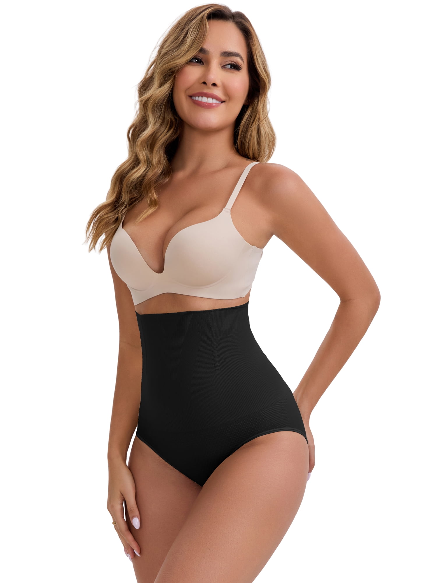 DARING DIVA Women's High-Waisted Butt Lifting Briefs Postpartum Tummy Control M Black