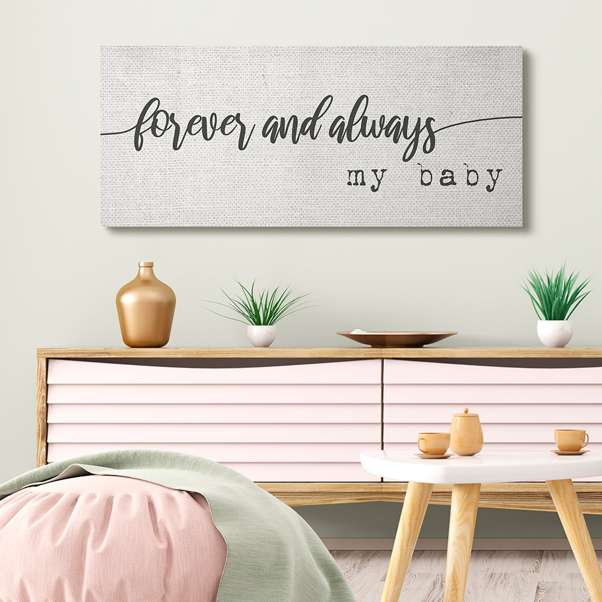 Stupell Industries Forever and Always Sentiments Rustic Romantic Typography,20 x 48,Designed by Daphne Polselli