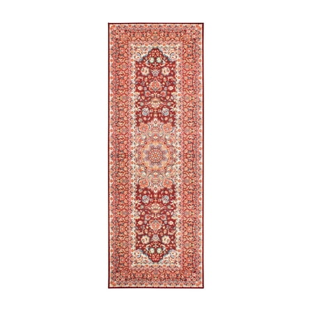 My Magic Carpet 2.5'x7' Machine Washable Non-Slip Kitchen Hallway Runner Rug - Kenya Ruby