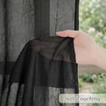 thumbnail image 5 of MKHILL 24 Inch Short Crushed Sheer Curtains 2 Panels, Light Filtering Voile Drapes for RV Camper Laundry Over Sink, Rod Pocket Small Window Panels, Each 42" W x 24" L, Black, 5 of 10