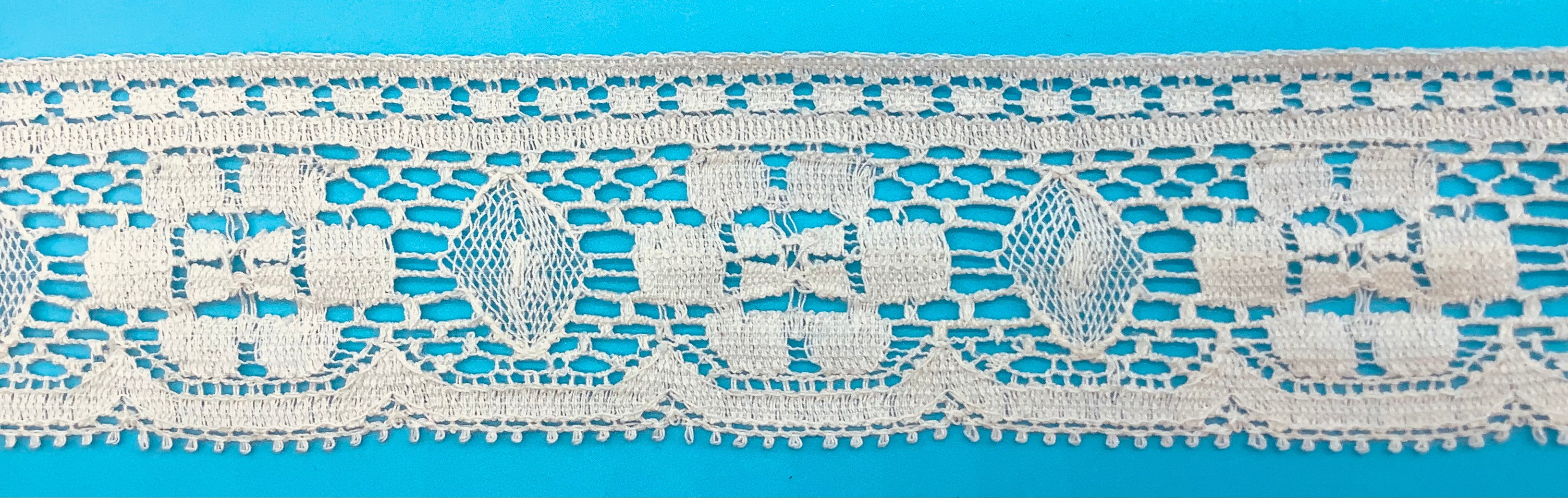 Natural Vintage 2-1/8" 100% Cotton Lever Lace
