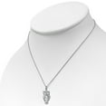 thumbnail image 2 of 925 Sterling Silver White Clear CZ Owl Pendant Necklace, 2 of 5