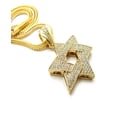 thumbnail image 3 of iJewelry2 Gold-tone Crystals Classic Star of David Charm Pendant Franco Chain Necklace 18'', 3 of 5
