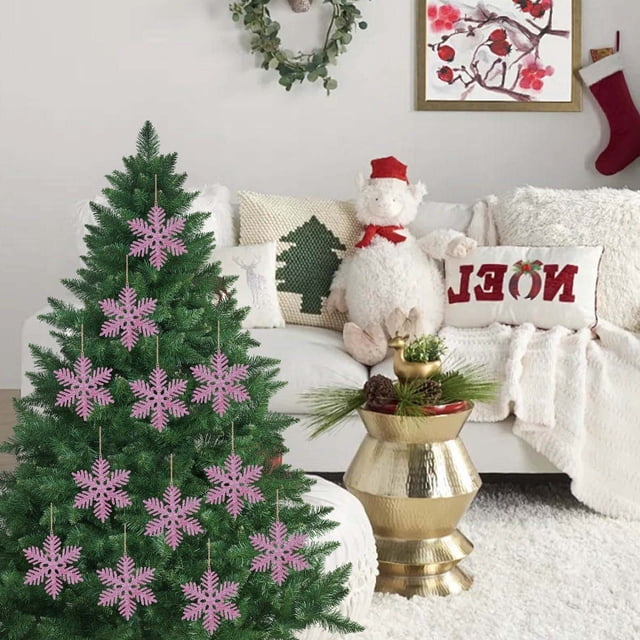 Precios Reducidos, Adornos navideños de 10 cm, copo de nieve de plástico, decoración para árbol de Navidad, copo de nieve hueco, colgante Akmoler
