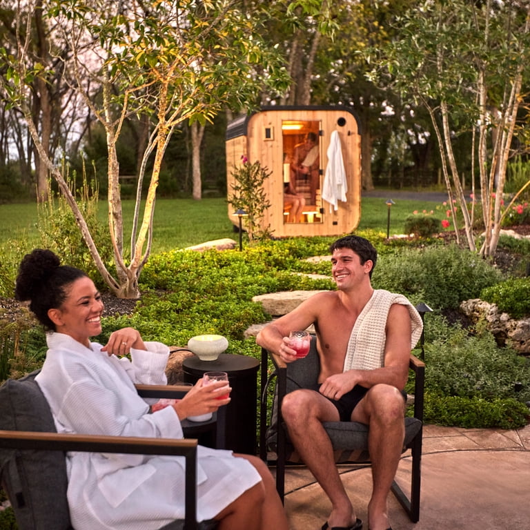 バーベキュー・調理用品 NATAL DESIGN 38-kT SOTE ver. AURORA Backyard Discovery Lennon 4-6 Person Cedar Outdoor Cube Sauna, 9kW