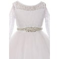 thumbnail image 3 of Big Girls' Dress Lace Top Rhinestones Tulle Communion Party Flower Girl Dress White Size 8 (M37BK2CB), 3 of 4