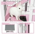 thumbnail image 5 of 2-Story Rabbit Hutch with Wheels & Pull-Out Tray - Wooden Bunny Guinea Pig House, 5 of 9