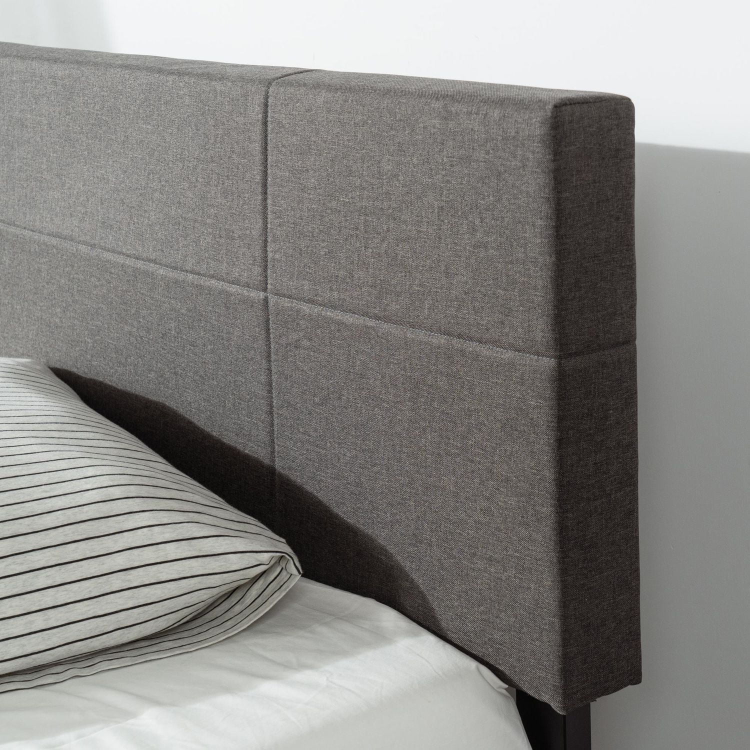 Zinus Denna 38 inch Upholstered Platform Bed Frame with Headboard