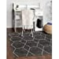 thumbnail image 3 of Unique Loom 3151492 4 x 4 ft. Geometric Trellis Frieze Square Rug, Dark Gray, 3 of 15